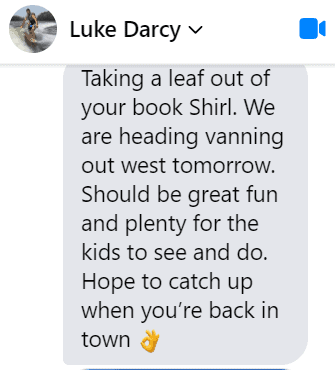 Luke Darcy Facebook message